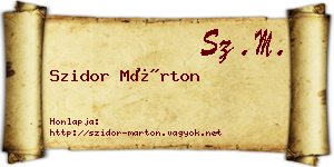 Szidor Márton névjegykártya